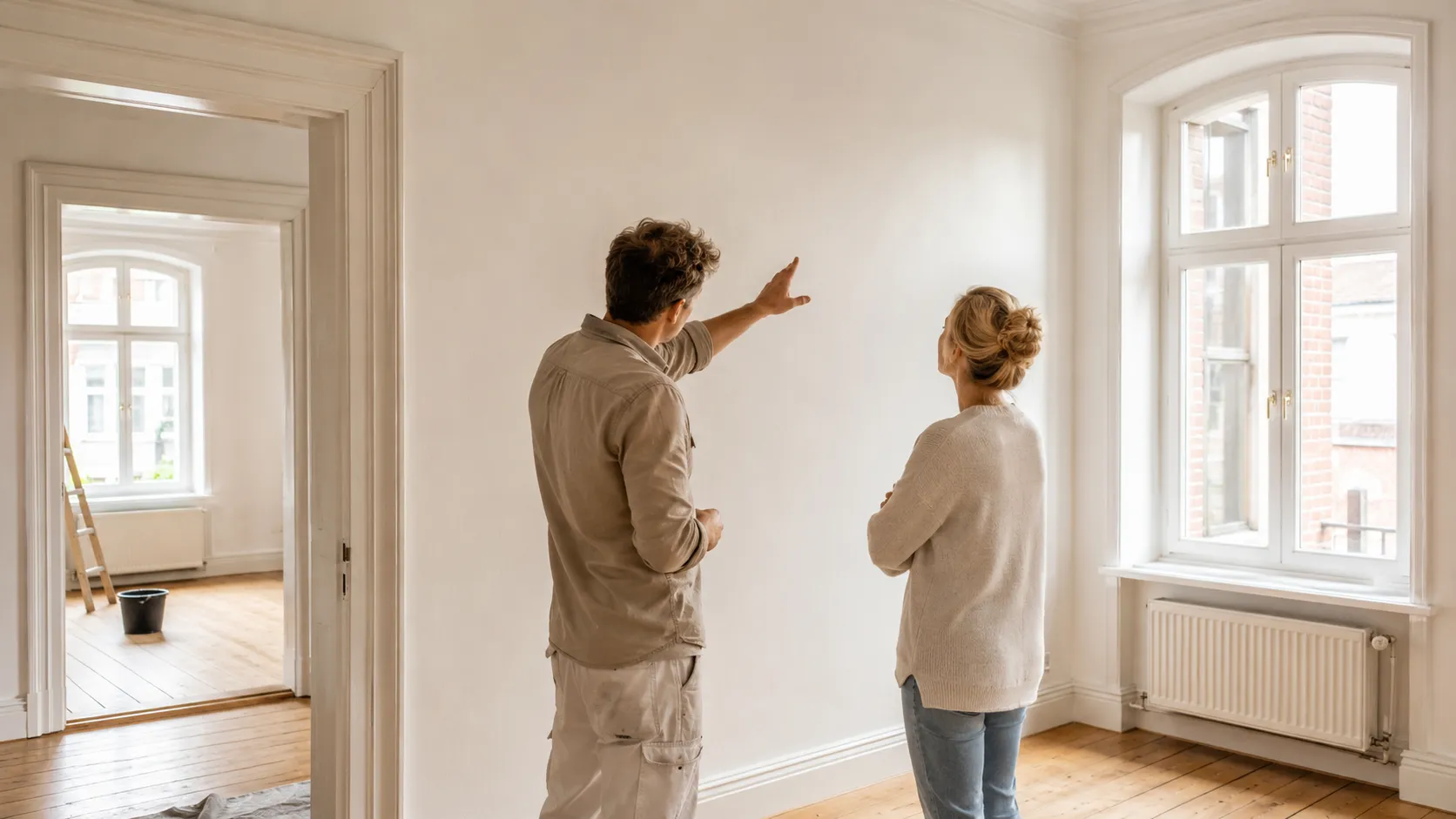 Maler Münster: Beratung zum Innenanstrich in einer hellen Altbauwohnung