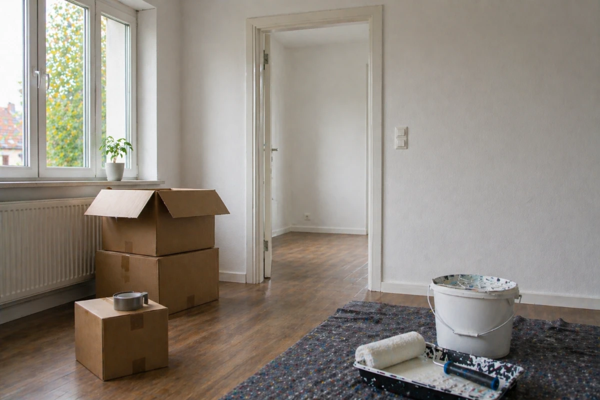 Leere Wohnung als Beispiel für Einzugs- oder Auszugsrenovierung in Dortmund